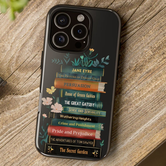 Floral Magic - Personalized Favorite Book Phone Case with Custom Floral Bookshelf