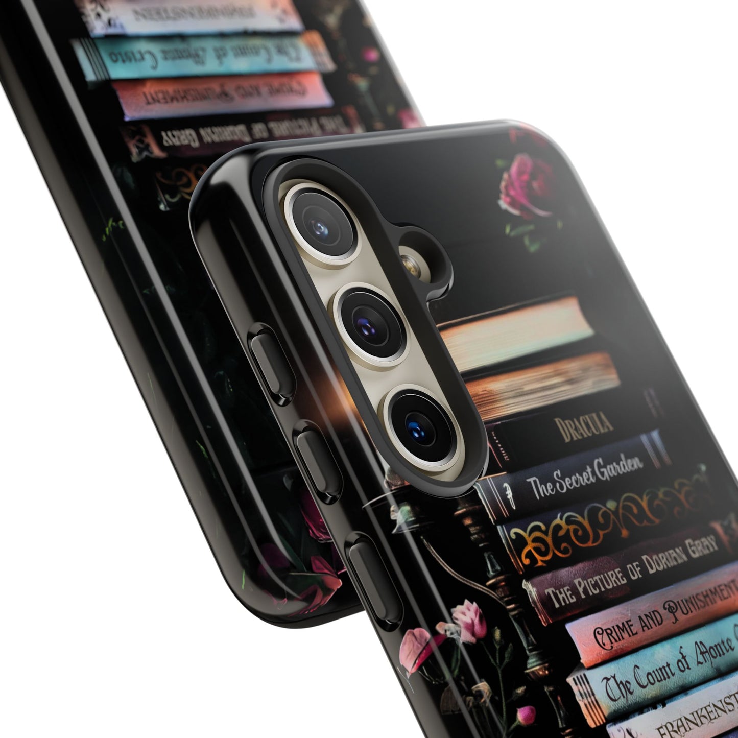 Midnight Manuscripts - Personalized Favorite Book Phone Case with Custom Bookshelf