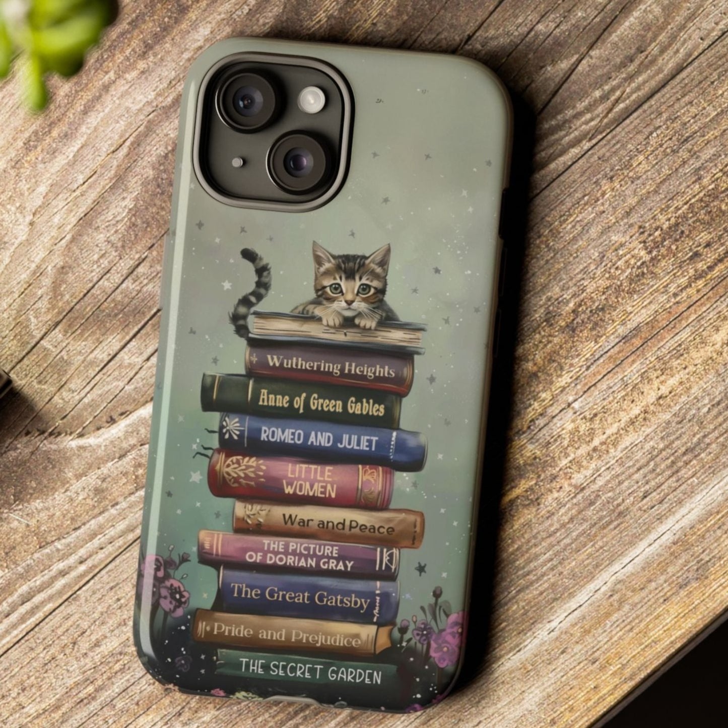 Kitten Chronicles - Personalized Favorite Book Phone Case with Custom Bookshelf