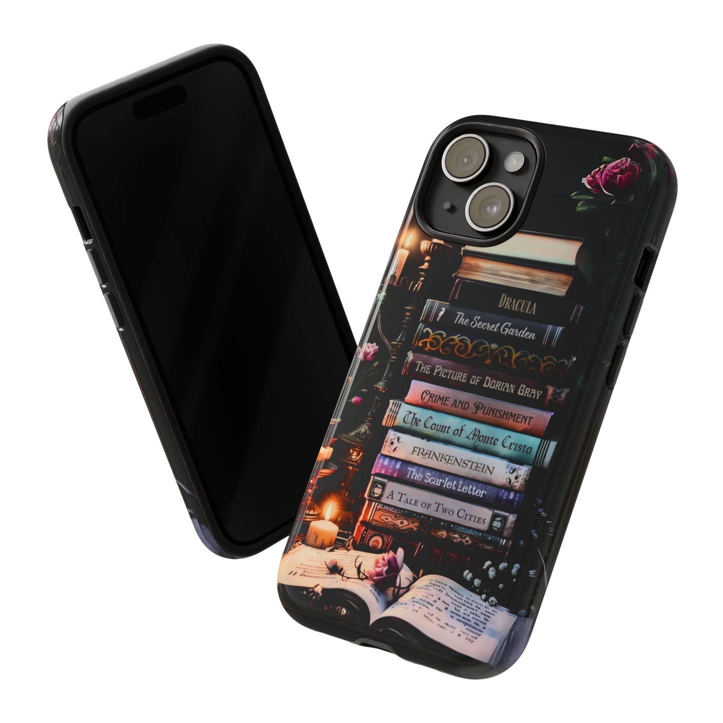Midnight Manuscripts - Personalized Favorite Book Phone Case with Custom Bookshelf