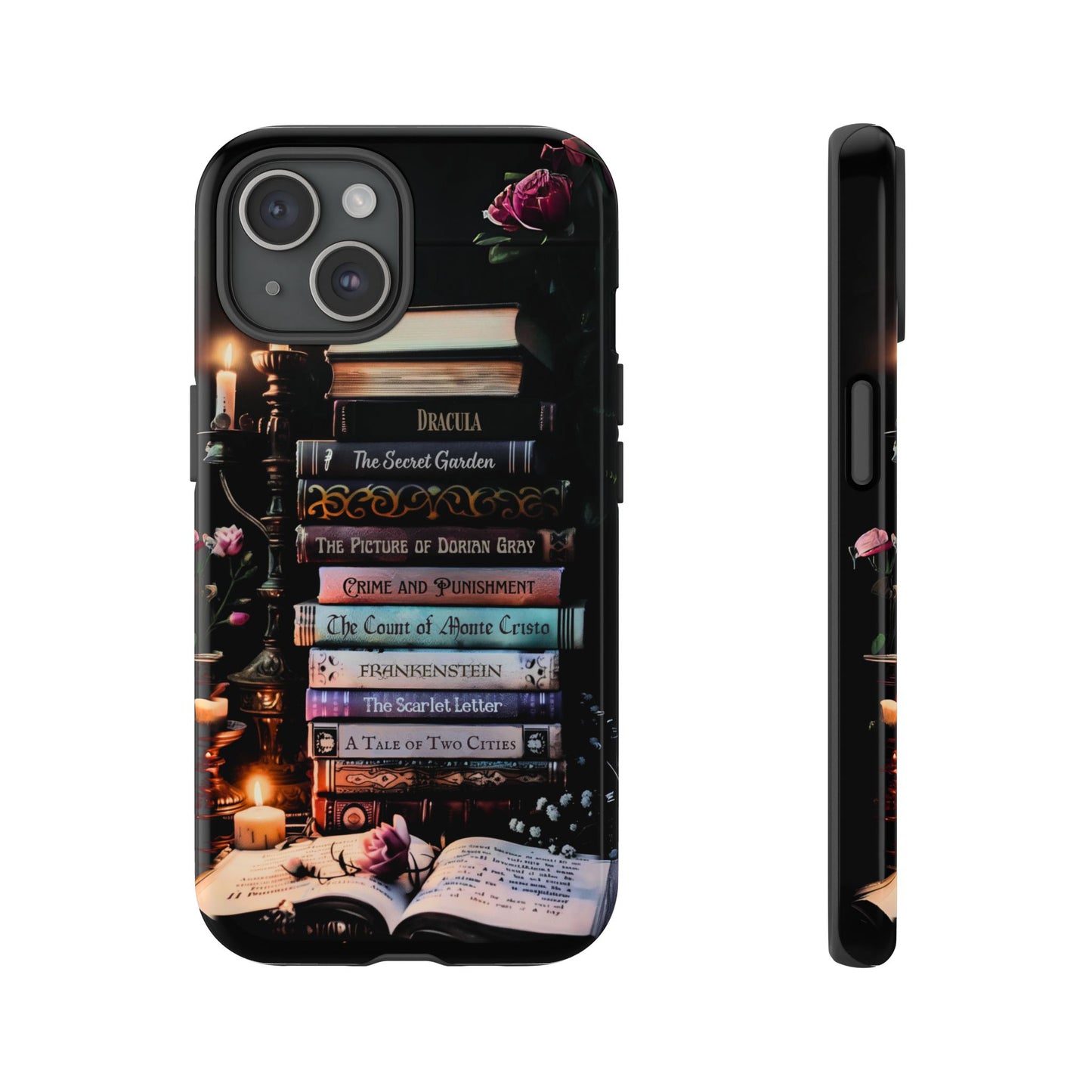 Midnight Manuscripts - Personalized Favorite Book Phone Case with Custom Bookshelf