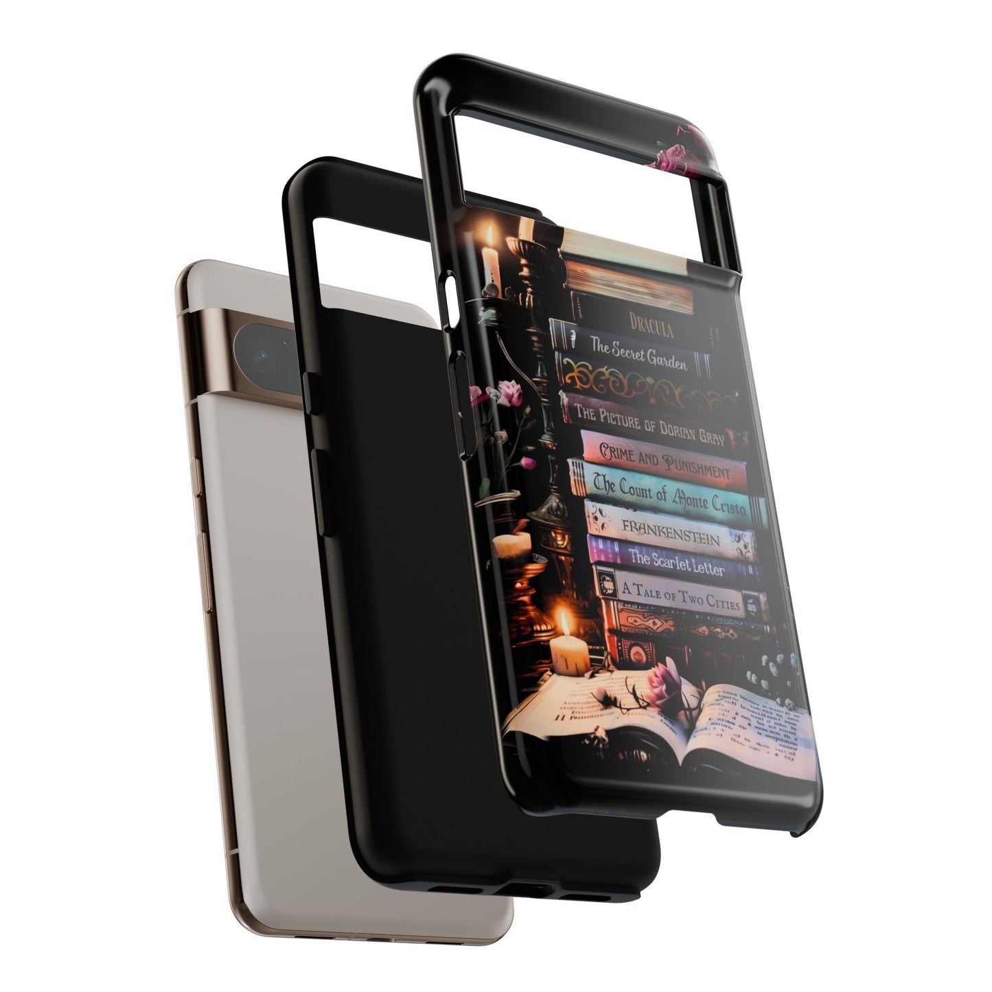 Midnight Manuscripts - Personalized Favorite Book Phone Case with Custom Bookshelf